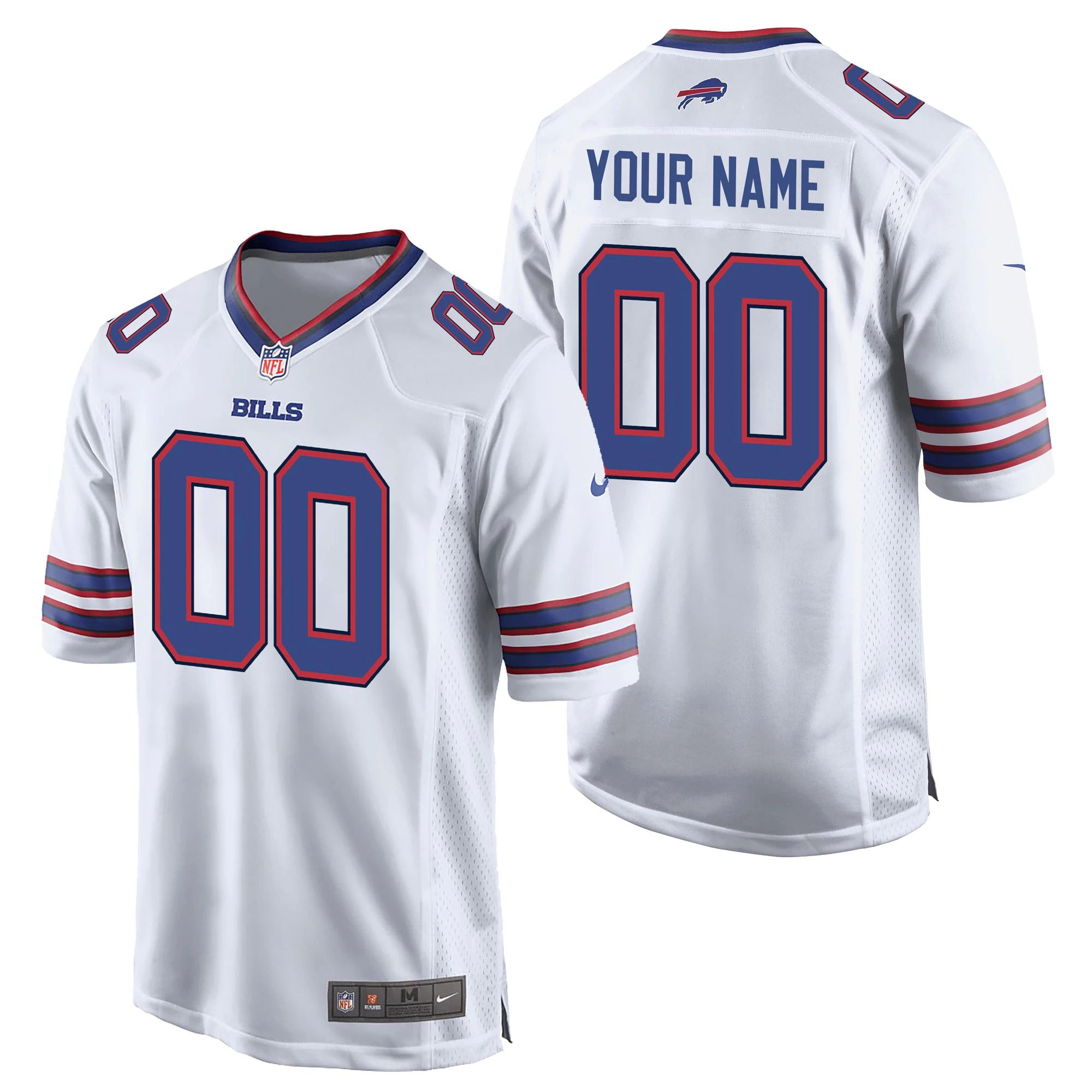 Men Buffalo Bills Nike White Custom Game NFL Jersey->customized nfl jersey->Custom Jersey